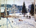 end of winter noon ligachevo 1929 Konstantin Yuon snow landscape